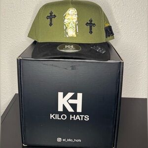 Olive Green Embroidered Cap San Judas 
Full set comes with brand box
